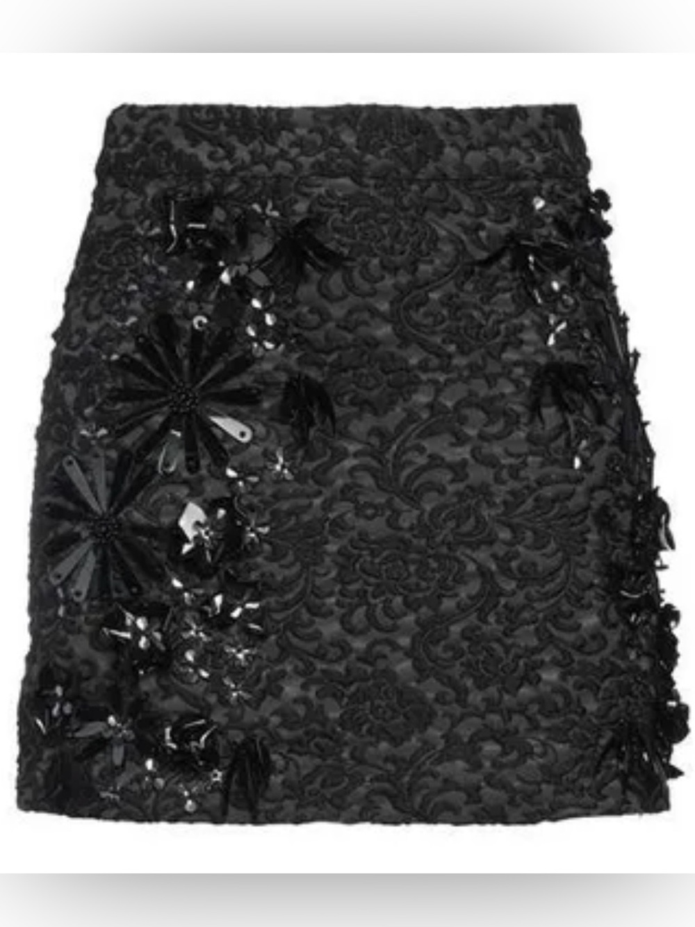 Essentiel Antwerp Black Embellished Midi Skirt - W Size 44 (US 14)